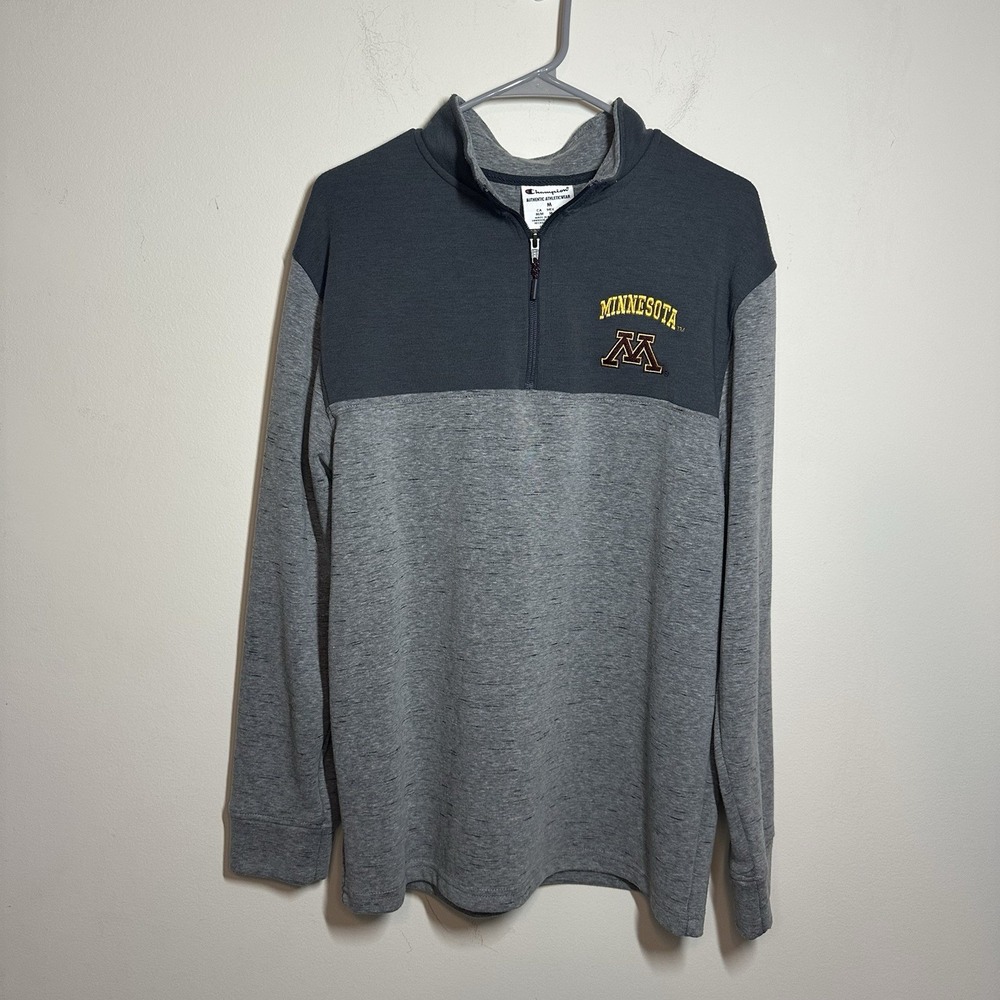 Minnesota Golden Gophers Men's Quarter-Zip Champion M Gray College Pullover